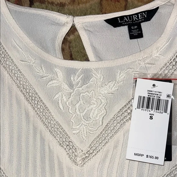 Ralph Lauren White Ruffle Sleeve Blouse - Picture 4 of 7